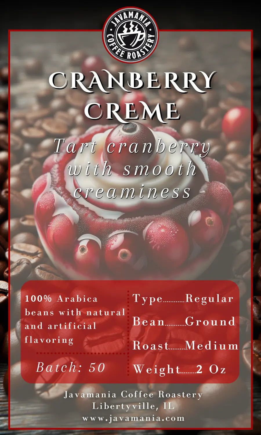Cranberry Creme JavaMania Flavored Coffee