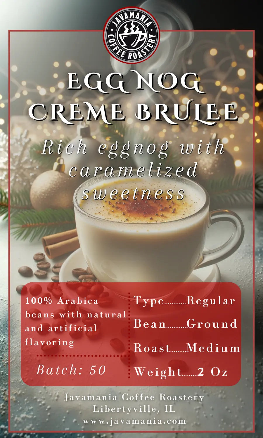 Eggnog Creme Brulee JavaMania Flavored Coffee